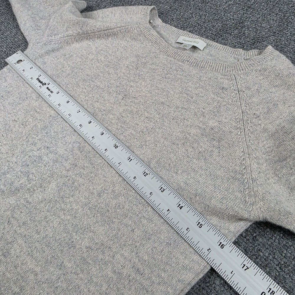 Garnet Hill Women's 100% Cashmere Sweater XS Gray‎ Layered Lace Hem Luxe Soft - Picture 11 of 13
